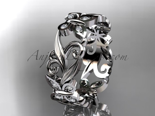 platinum diamond leaf and vine butterfly wedding ring engagement ring wedding band adlr144 - Butterfly Wedding Ring platinum diamond leaf and vine butterfly wedding ring engagement ring wedding band adlr144 - Butterfly Wedding Ring