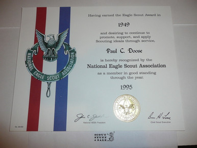 1995 National Eagle Scout Association Certificate presented #2