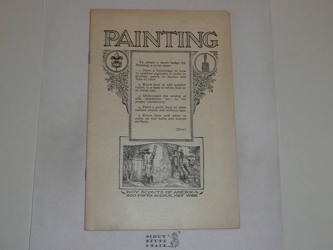 Painting Merit Badge Pamphlet 1924 Printing