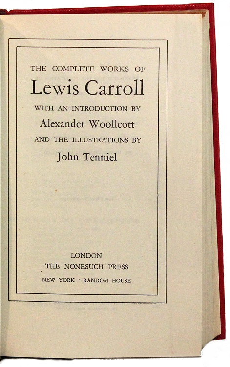 The Complete Works Of Lewis Carroll - 1st ED - BOUND IN A FULL LEATHER ...