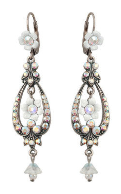 Michal Negrin Jewelry Silver Bell Flower Hook Earrings