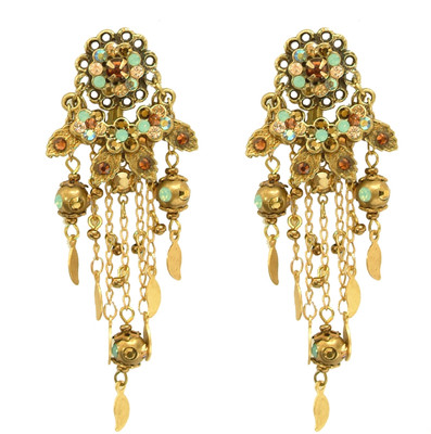 Michal Negrin Jewelry Crystal Flowers Clips Earrings | Michal Negrin