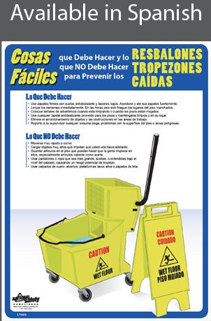 Slips, Trips & Falls Poster - SPANISH