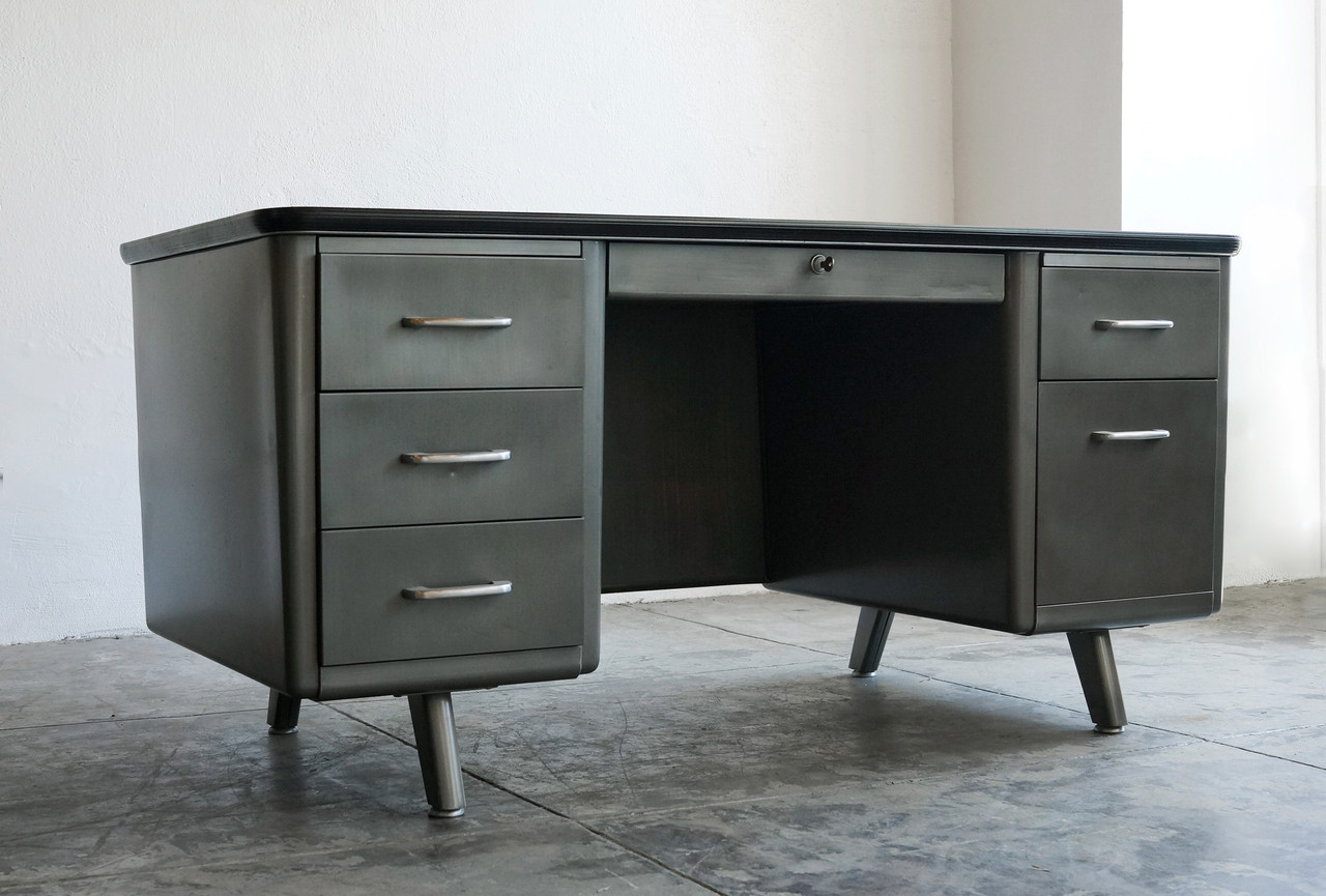 Allsteel Per Top Tanker Desk Refinished To Order Rehab Vintage Allsteel Per Top Tanker Desk Refinished To Order