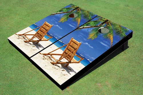 USED - Beach Chair Facing Right Custom Cornhole Board USED - Beach Chair Facing Right Custom Cornhole Board