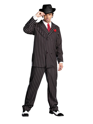 Gangsta Men's Pinstripe 6 Pc Gangster Suit