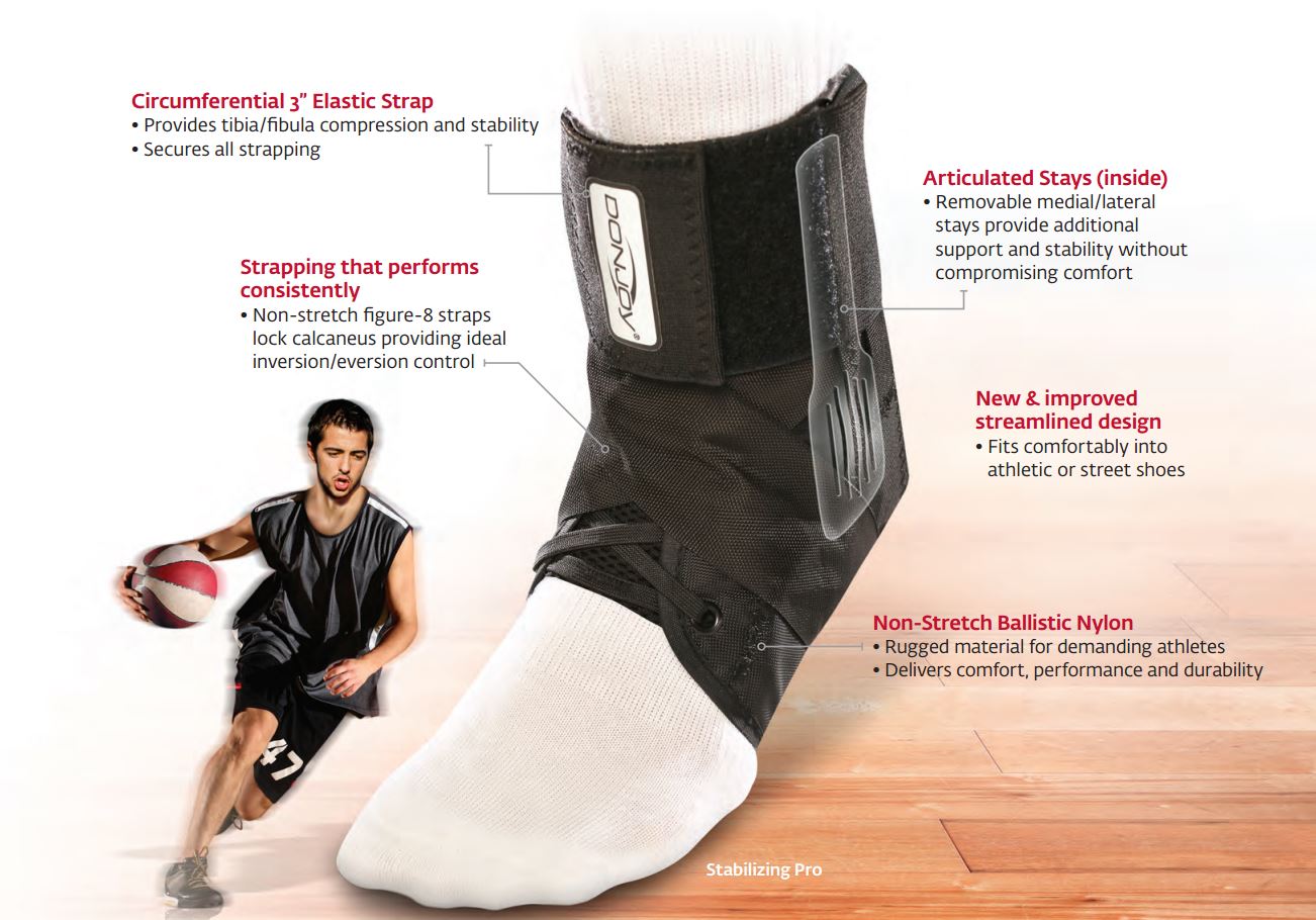 Donjoy ASO Sports Stabilizing Pro Ankle Support Brace Reduce Ankle