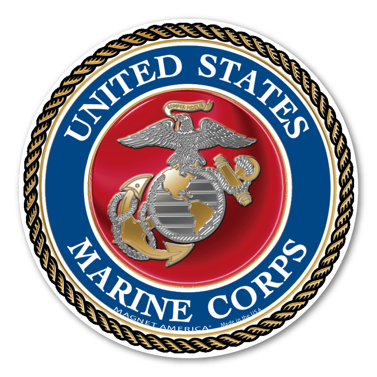 USMC Seal Mini Circle Magnet | Magnet America