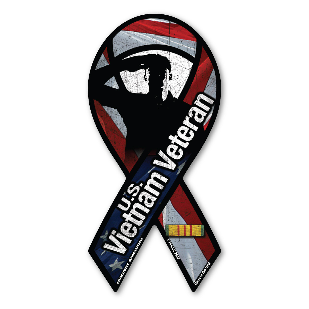 Vietnam War Veteran Salute Mini Ribbon Magnet Magnet America