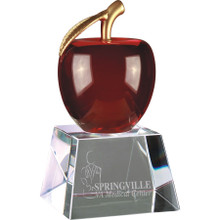 Red Crystal Apple on Clear Base