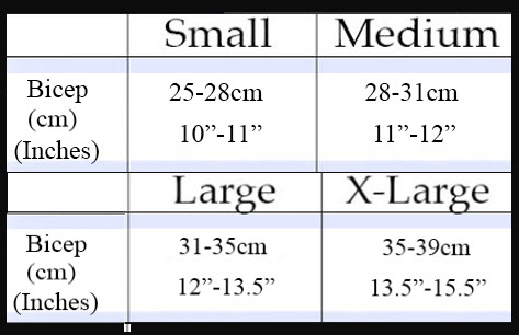 Bicep Size Chart