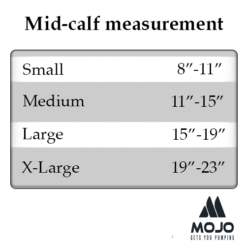 Mojo Compression Socks Size Chart