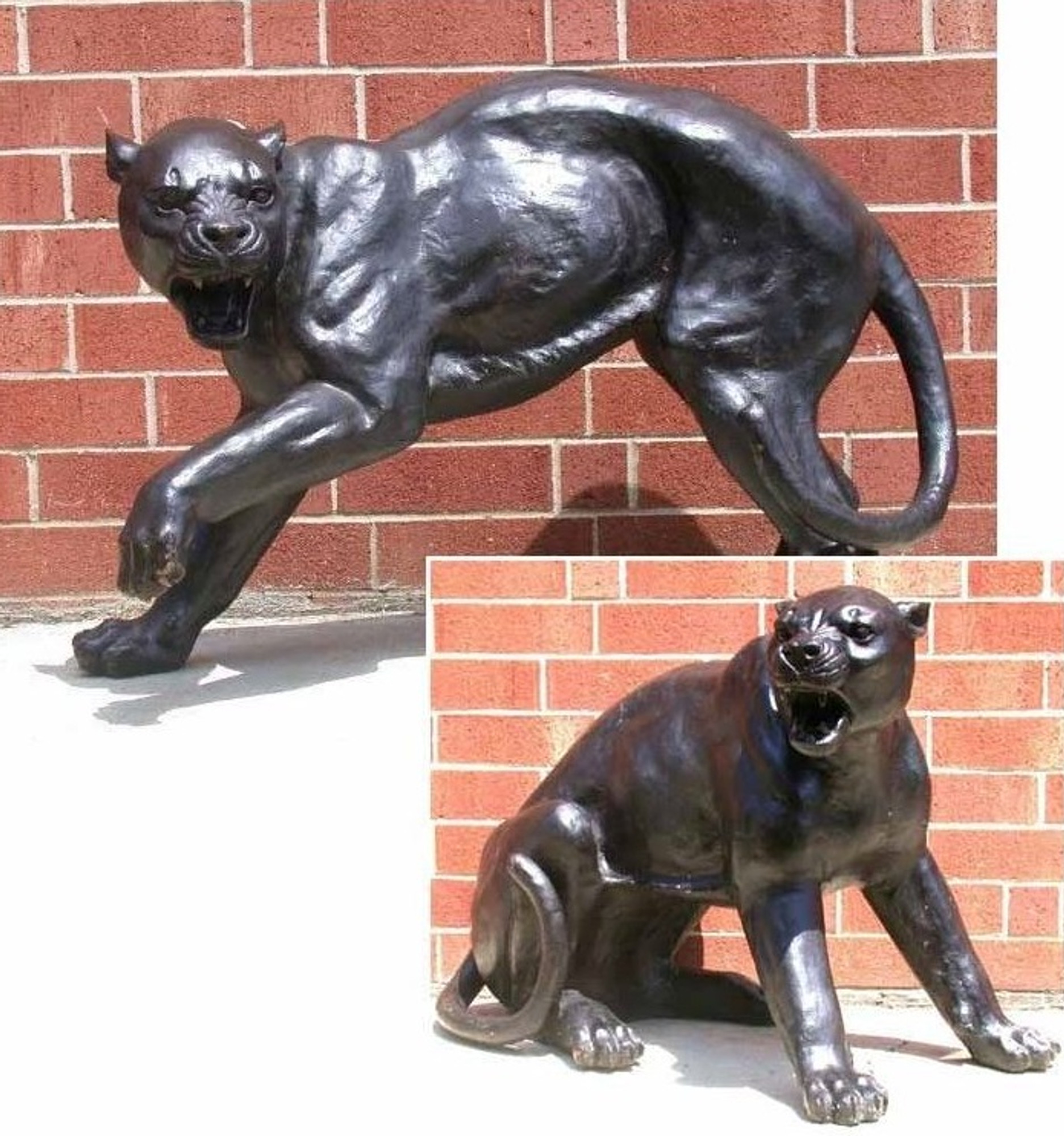 Panther Pair Sculpture | Bronze | Outdoor Statue | Wildlifewonders.com