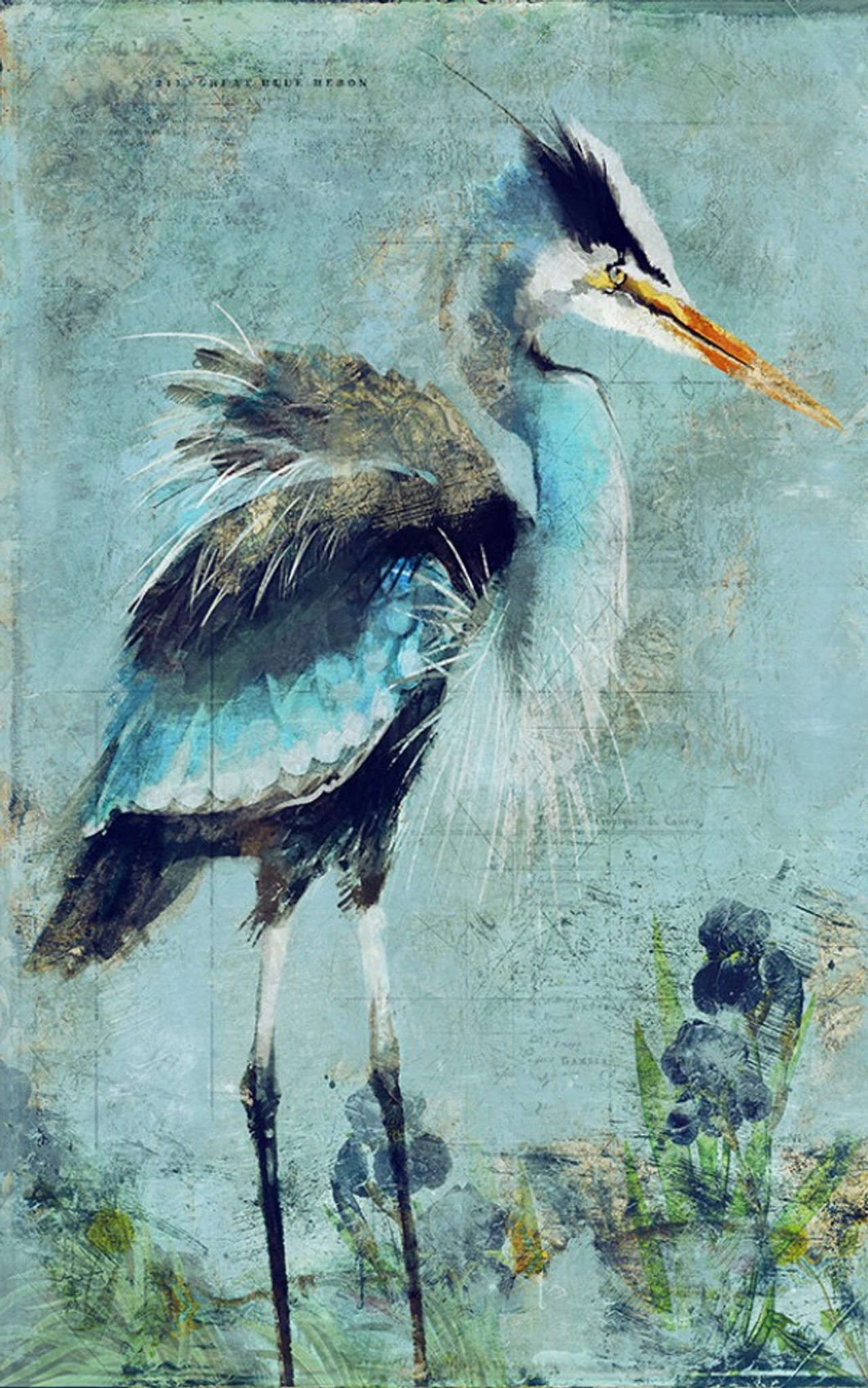 Great Blue Heron Art by Anthony Morrow