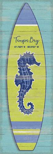 Blue Seahorse Surfboard Custom Art