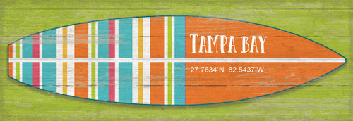 Bright Striped Surfboard Custom Art