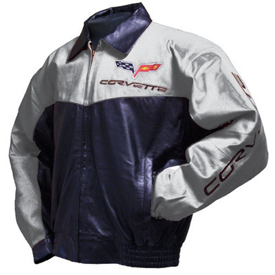 C6 Corvette Elite Silver Lambskin Bomber Jacket | Corvette Depot