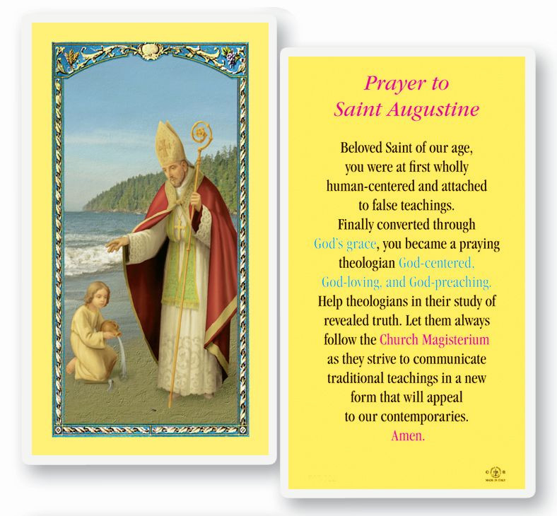 St Augustine Prayer Laminated Holy Card 4391