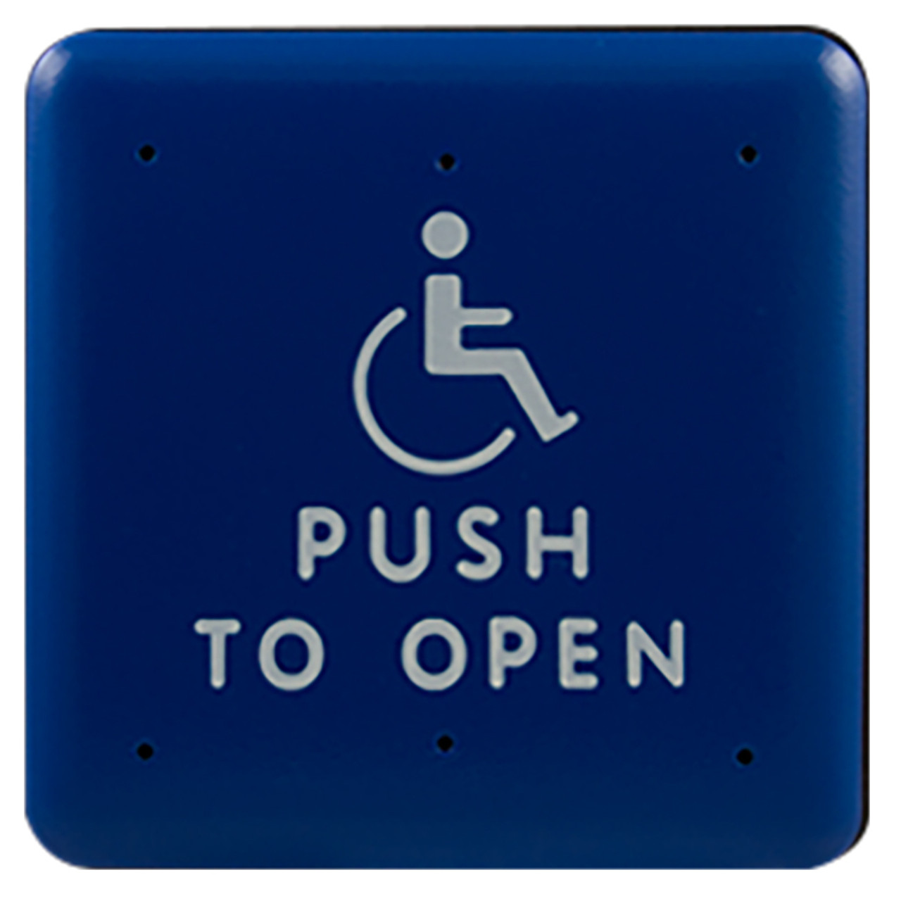 Bea 10PBS1B 4.75" Blue Handicap Push To Open Square Push Plate