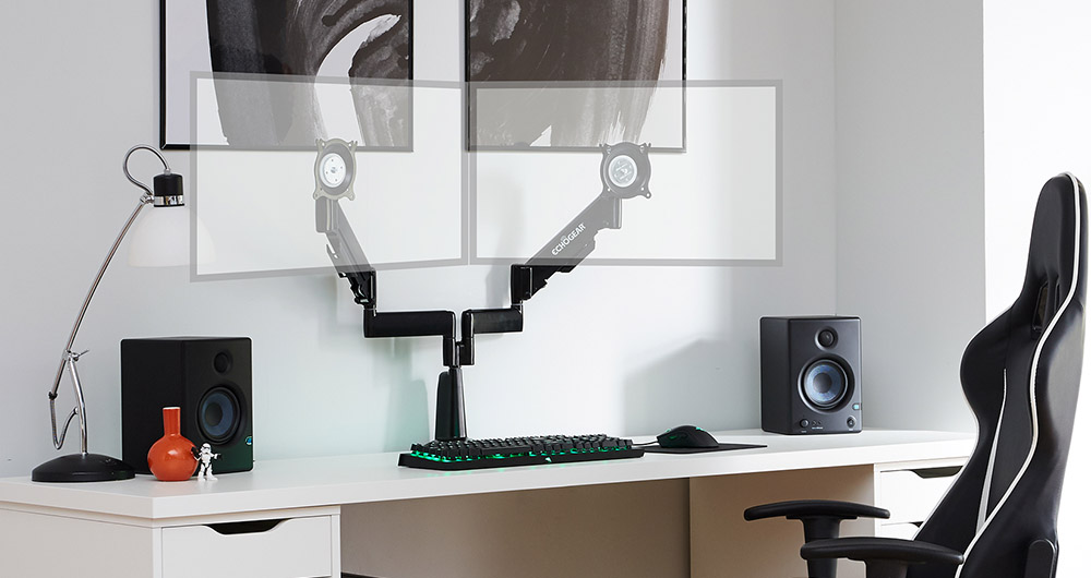 Echogear Dual Monitor Desk Mount For Gaming Office Monitors