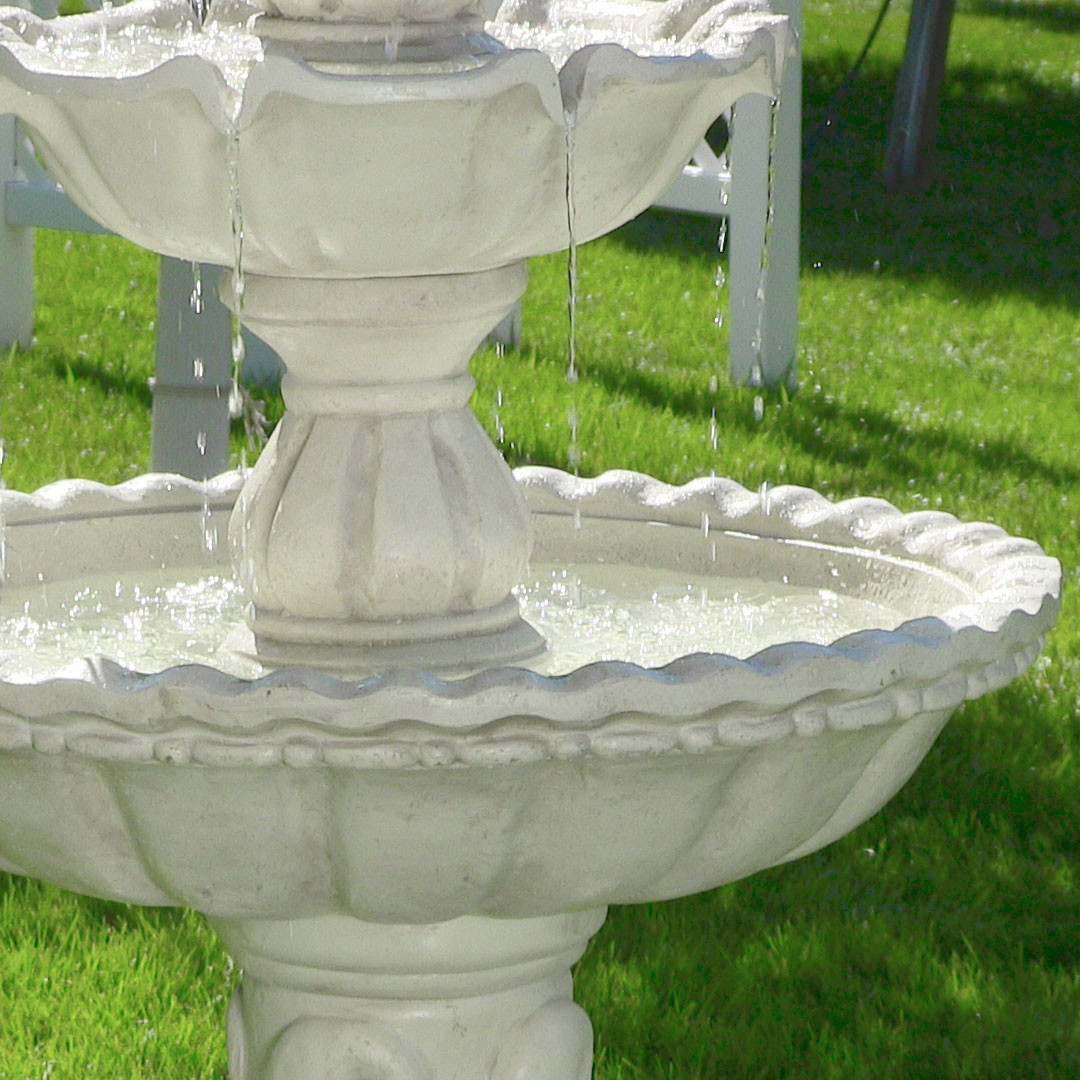 Sunnydaze Welcome 3-Tier Garden Fountain, 59-Inch Tall