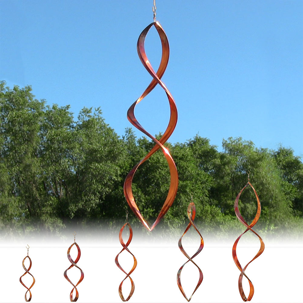 Sunnydaze Gemini Copper Wind Spinner | Outdoor Décor Sunnydaze Gemini Copper Wind Spinner | Outdoor Décor