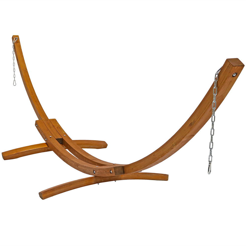 Sunnydaze Wood Curved Hammock Stand With Hooks & Chains ... 13' Wooden Hammock Stand ... - Sunnydaze Wood Curved Hammock Stand With Hooks & Chains