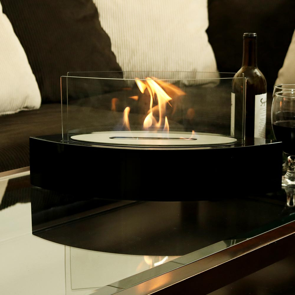 Add a pop of warmth and style to your space with the Sunnydaze Barco Ventless Bio Ethanol Tabletop Fireplace from Serenity Health.