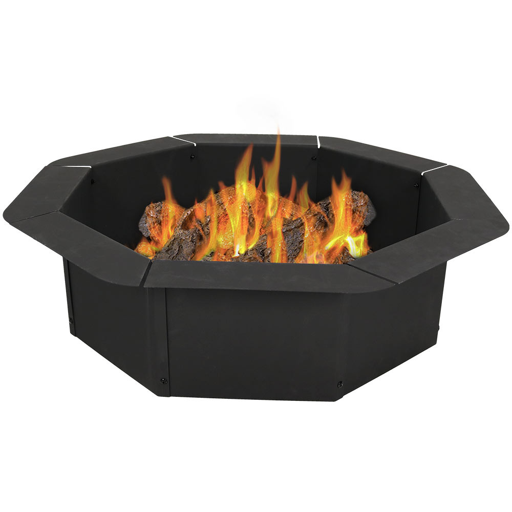 Sunnydaze Octagon Heavy-Duty Steel Fire Pit Ring/Liner DIY ...