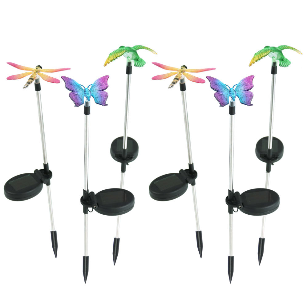 Sunnydaze Solar-Powered Butterfly, Dragonfly, and ...
