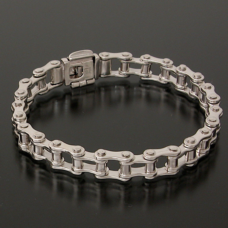 Ladies Bike Chain Bracelet - Sterling Silver - outriderjjewelry