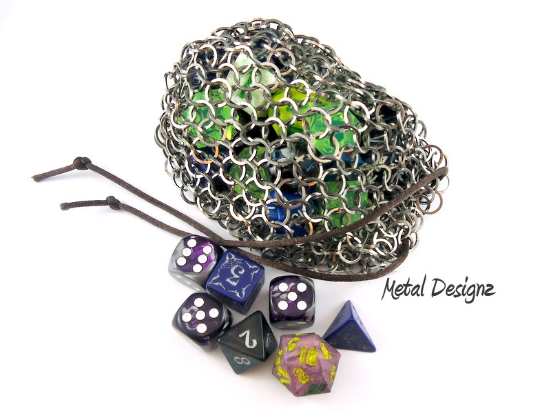 Dice Bag Square Stainless Steel Medium size Metal Designz