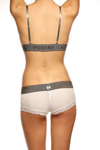 White Sleep Bra with silver trim