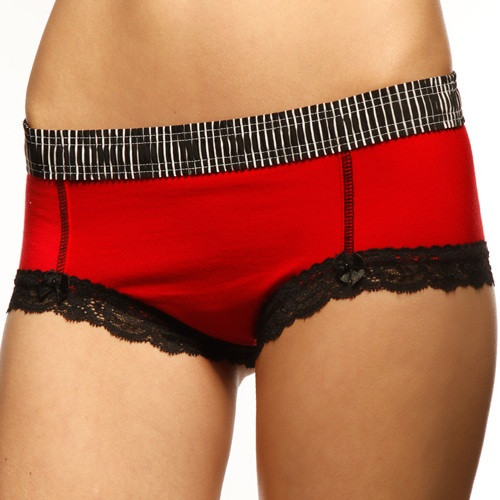 Black Stripe / Red Boyshort