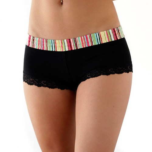 Aqua Rose / Black Boyshort