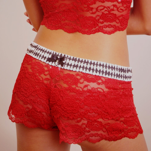 Harlequin / Red Lace Boxers