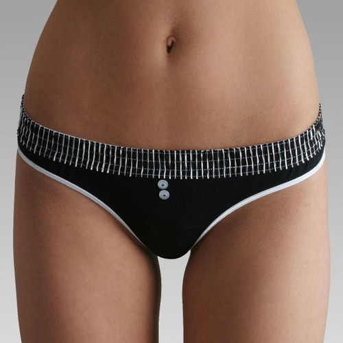 Black Stripe over Black Bstring Thong