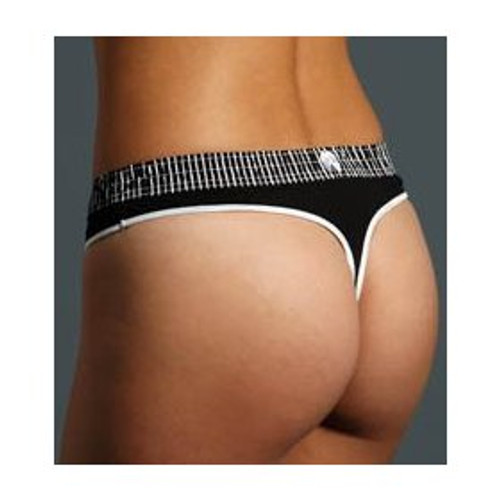 Black Stripe / Black Bstring (White Trim) Thong
