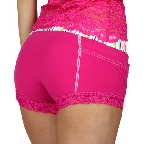 Pink Boxers with Colorful Waistband