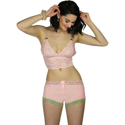 Pink Posies Boxer Briefs for Women