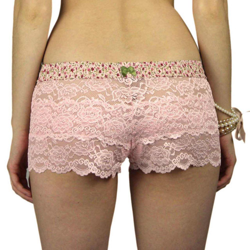 Pink Lace Boxers for women