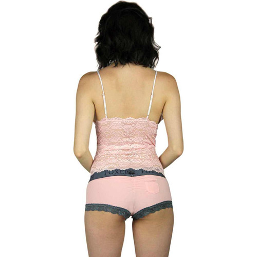 Pink Cotton Boyshort Panties | Foxers Logo Waistband