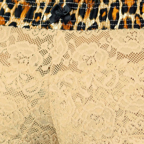 Leopard Print Waistband with Black Satin Bow