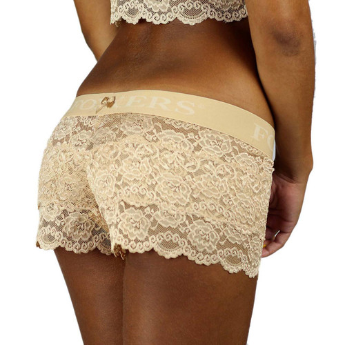 Nude Lace Boxers with Foxers Logo Waistband