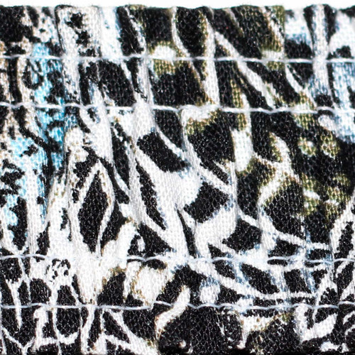 White Boyshorts with Feather Print Waistband