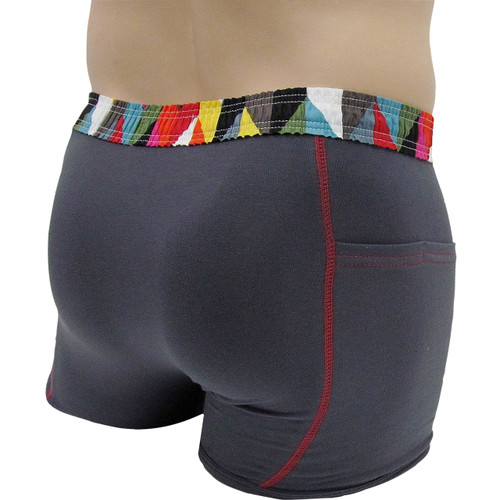 Men's Charcoal Gray Boxer Brief Kaleidoscope FOXERS Band