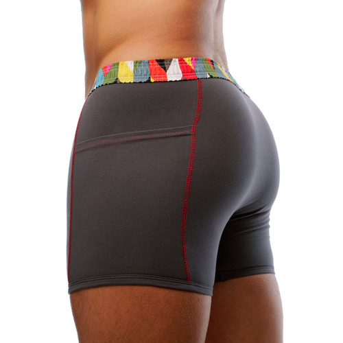 Men's Charcoal Gray Boxer Brief Kaleidoscope FOXERS Band