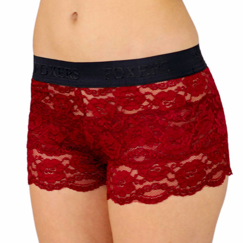 Black Cherry Lace Boxers with Foxers Smooth Band (FXBXR-1901L)