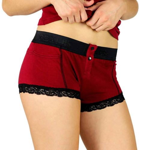 Black Cherry Girls Boxer Briefs with Foxers Black Logo Waistband (FXBB-1901L)