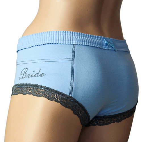 Something Blue Women's Boxer Briefs with "Bride" Monogram